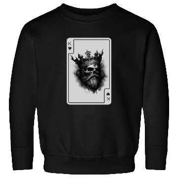 Discover King of Hearts Creepy Card Game Poker Sweatshirts