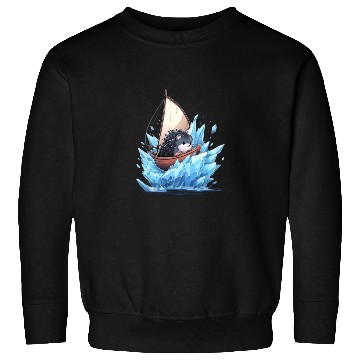 Discover Ice Sailing Hedgehog Ice Sailor Ice Boating Sweatshirts