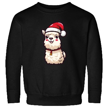Discover CUte Llama Wearing Santa Hat Sweatshirts