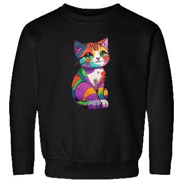 Discover Colorful Cute cat for cat Lovers Sweatshirts
