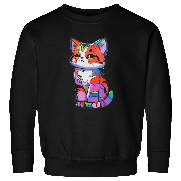 Discover Colorful Cute cat for cat Lovers Sweatshirts