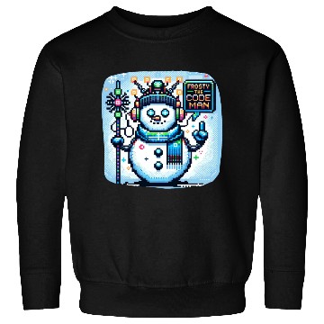 Discover Frosty the Code-man | Cyberpunk Neon Snowman Pixel Sweatshirts
