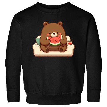 Discover Cosy bear enjoying watermelon Sweatshirts