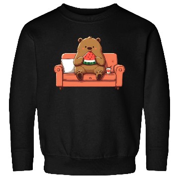 Discover Cosy bear enjoying watermelon Sweatshirts