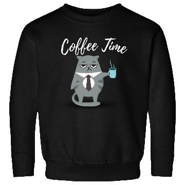 Discover Coffee Time Gift For Cat Lover Sweatshirts