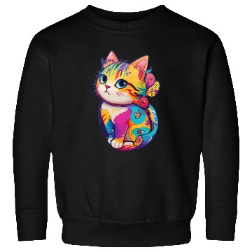 Discover Colorful Cute cat for cat Lovers Sweatshirts
