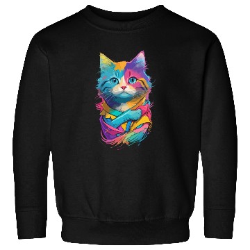 Discover Colorful Cute cat for cat Lovers Sweatshirts