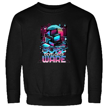 Discover Retro Neon Software Developer Vibes 90s Sweatshirts