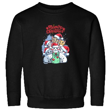 Discover Meowy Christmas Sweatshirts, Cat Lover Sweatshirts, Christmas