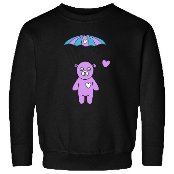Discover Cheerful Purple Teddy bear with a Heart Balloon Sweatshirts