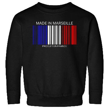 Discover Marseille Barcode France Flag for French People Sweatshirts