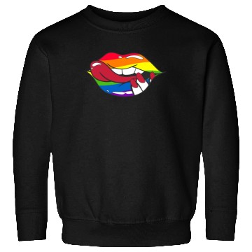 Discover LGBTQ Rainbow Pride Flag Funny Sexy Lips Sweatshirts