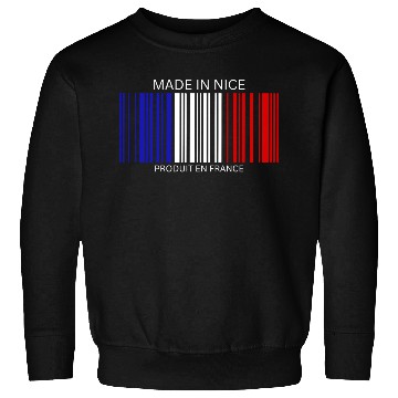 Discover Nice Barcode France Flag for French People Sweatshirts