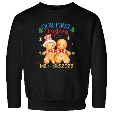 Discover gingerbread couple first Christmas Mr. and Mrs. Sweatshirts