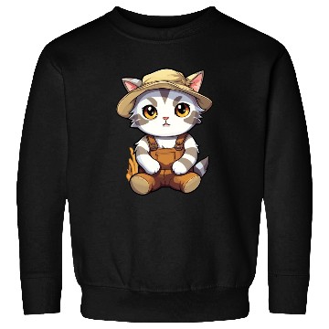 Discover Kawaii Cat Farmer Agriculturist Farming Cute Anime Sweatshirts