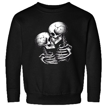 Discover Skeleton Kissing Lovers' Design: Eternal Embrace Sweatshirts