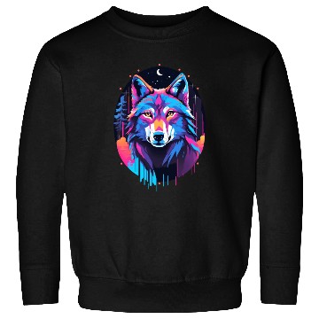 Discover Eerie Blacklight Wolf Sweatshirts - Neon Colors