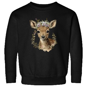 Discover Watercolor Floral Baby Deer Cute Sweatshirts