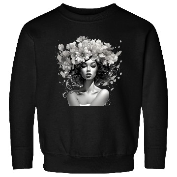 Discover Woman with flowers on her head Sweatshirts
