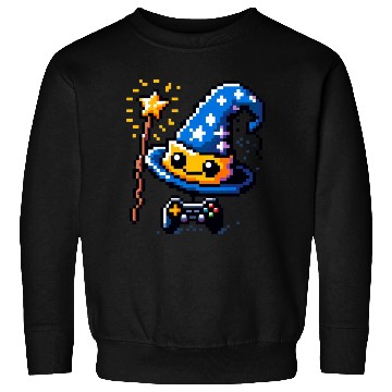 Discover Gamer Wizard 8-Bit Hat with Controller Wand Sweatshirts