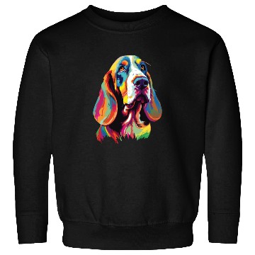 Discover Watercolor Colorful Basset Hound Sweatshirts