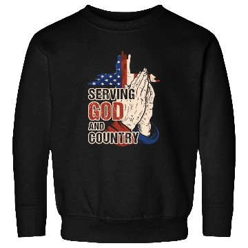 Discover Serving God And Country US Flag Cross Patriotic Ch Sweatshirts