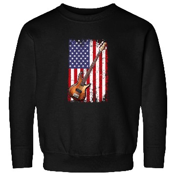 Discover bass guitar american flag, funny bass player Sweatshirts