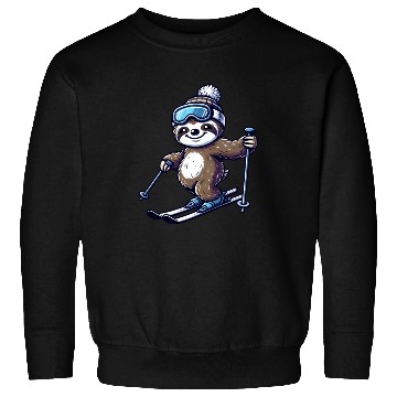 Discover Relaxed Sloth Skier – Winter Fun on the Slopes Sweatshirts
