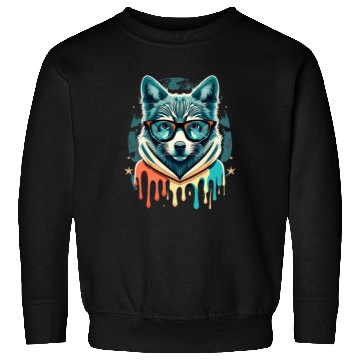 Discover Hipster Wolf Drip Sweatshirts