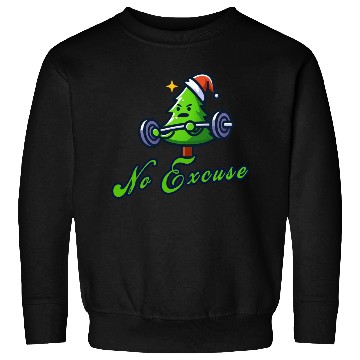Discover No excuse, funny christmas tree on gym Sweatshirts