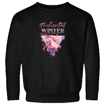 Discover Enchanted Winter 80s Retro Lilac Unicorn Sweatshirts