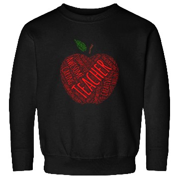 Discover Creative Teacher Red Apple Word Art Sweatshirts