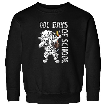 Discover Dabbing 101 Days School Dalmatian Student Teacher Sweatshirts