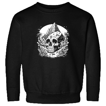 Discover Hiking Hike Skull Skull Nature Sweatshirts