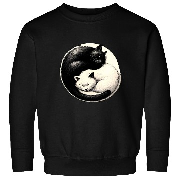 Discover Yin and yang cats sleeping Sweatshirts