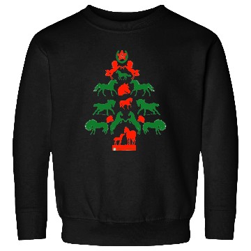 Discover Horse Christmas Tree in Red and Green Sweatshirts