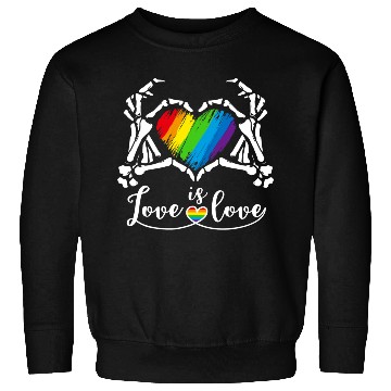 Discover Rainbow Skeleton Heart Love Is Love Lgbt Gay Sweatshirts