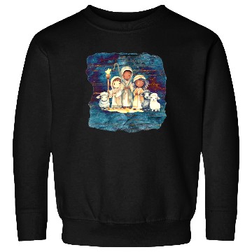 Discover Christmas Nativity Scene Shepherds and Sheep Sweatshirts