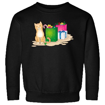 Discover cute cat with christmas gifts Sweatshirts