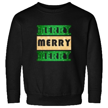 Discover Merry Merry Merry Green and Gold Sweatshirts