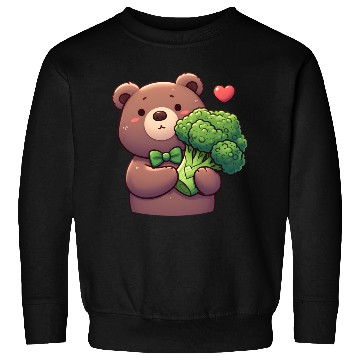 Discover Bear in love hugs huge broccoli Sweatshirts