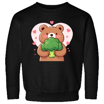 Discover Bear in love hugs huge broccoli Sweatshirts