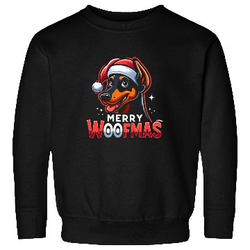 Discover Xmas Dog Merry Woofmas Christmas Doberman Sweatshirts