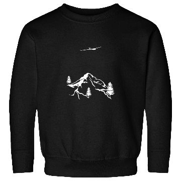 Discover Drawn Glider Flight Mountains Sailplane Pilot Sweatshirts