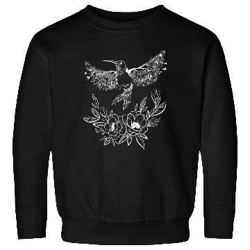 Discover Hummingbird Flowers Tree Nature White Bird Flies Sweatshirts