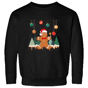 Discover Gingerbread Man Cookie Snowy Christmas Ornaments Sweatshirts