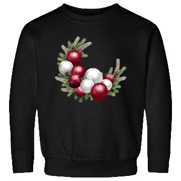 Discover Cranberry and White Christmas Greenery Decor Sweatshirts