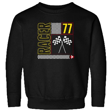 Discover Halloween Sweatshirts, Racer 77 Checked Flag Design Sweatshirts