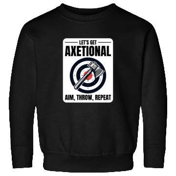 Discover Axetional Axe Throwing Bullseye Aim Throw Repeat Sweatshirts