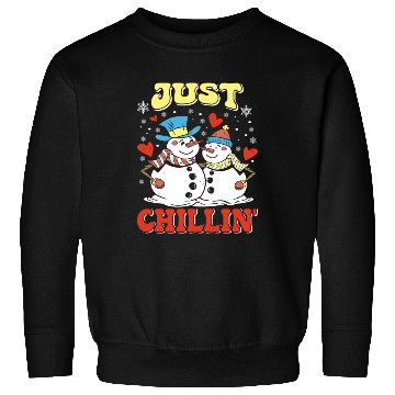Discover Snowmen Just Chillin' Winter Time Snow Sweatshirts